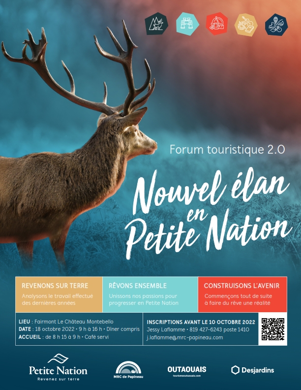 Affiche du forum touristique 2.0 - Nouvel élan en Petite Nation